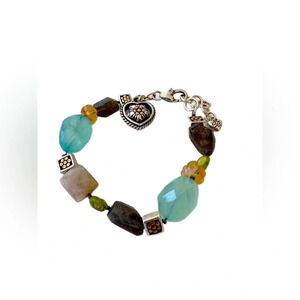 Brighton Silver & Green Chalcedony american Hero Bracelet